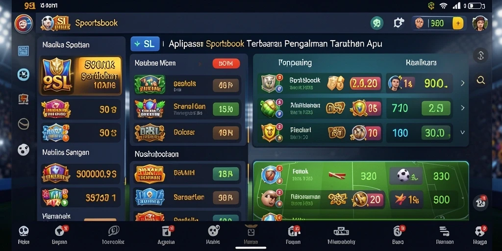 Tampilan screenshot utama 9SL menampilkan fitur taruhan olahraga.