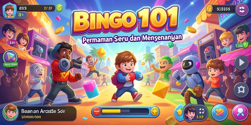 Tampilan menarik dari gameplay BINGO101 yang penuh warna.