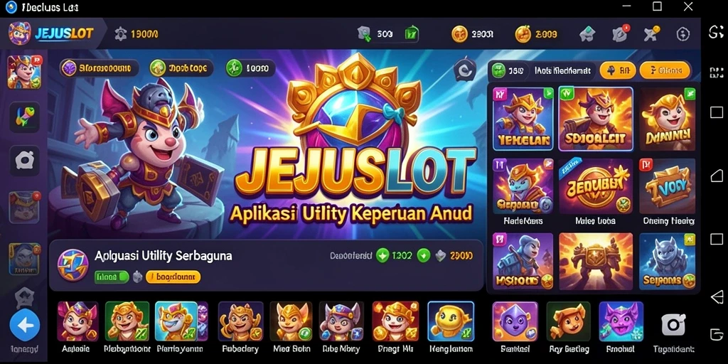 Tampilan gameplay JEJUSLOT menampilkan alat-alat produktivitas yang canggih.