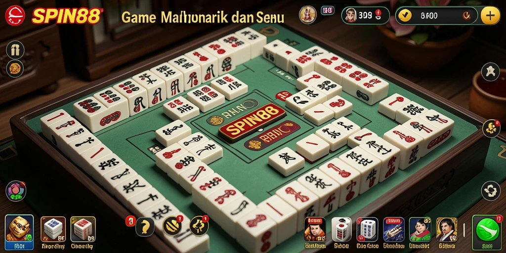 Screenshot gameplay SPIN88 yang menampilkan suasana bermain Mahjong.